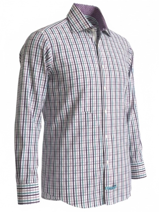 English Laundry Other - English Laundry Herringbone Plaid Dress Shirt Purple Lavender Blue Size 15 32/33